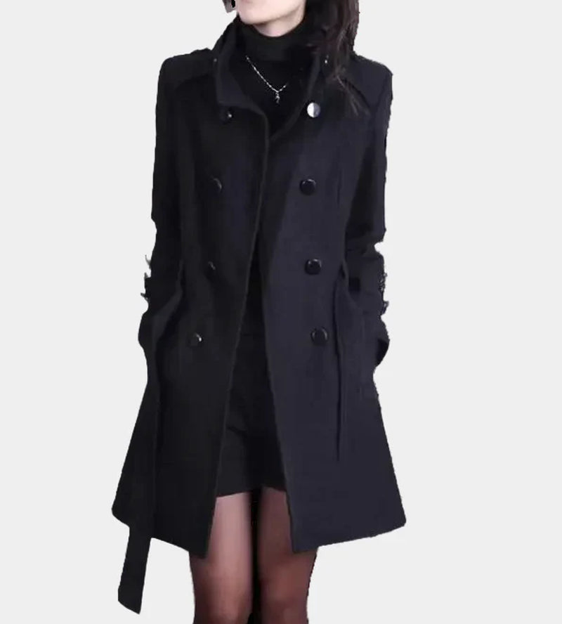 Zafelle Manteau Mi-Long Femme – Manteau En Laine Avec Ceinture Élégante Pour L’Hiver