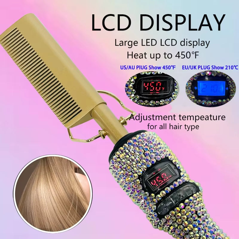 Hot Comb Straight Curling Electric Comb for American African Hair Pente Quente Peigne Chauffant Lisseur Cheveux Styling Tools