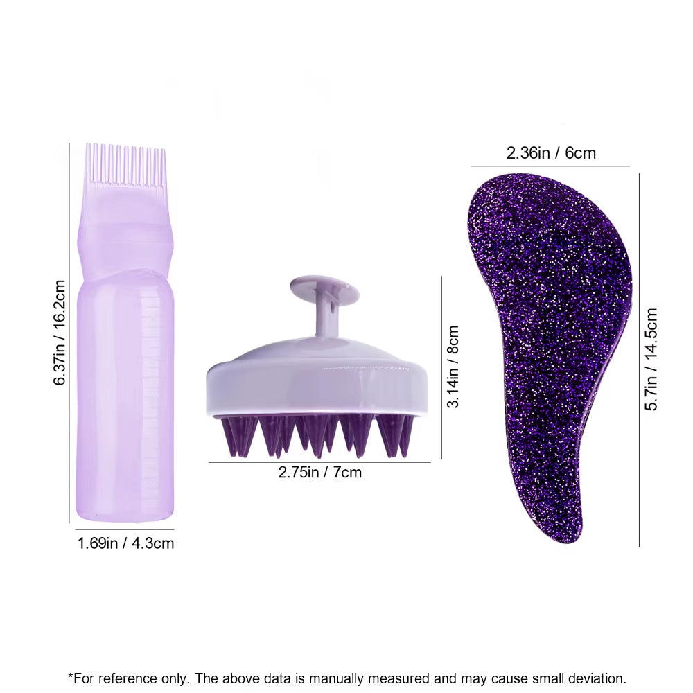 Hair Dye Applicator Brush Bottles anti Static Massage Hair Brush Massage Combs Silicone Head Wash Brush Salon Hair Styling Tools