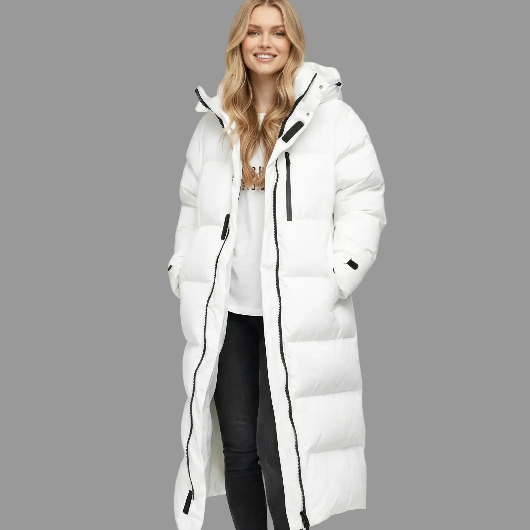 Delilah Manteau Long Puffer Femme – Coupe Extra Longue, Chaud & Coupe-Vent