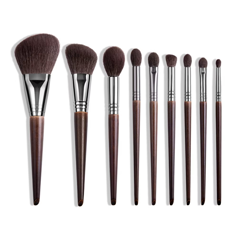 Professional Makeup Brushes Set Natural Hair Powder Foundation Blusher Eye Shadow Brow Liner Makeup Brush Tool Goat Hair